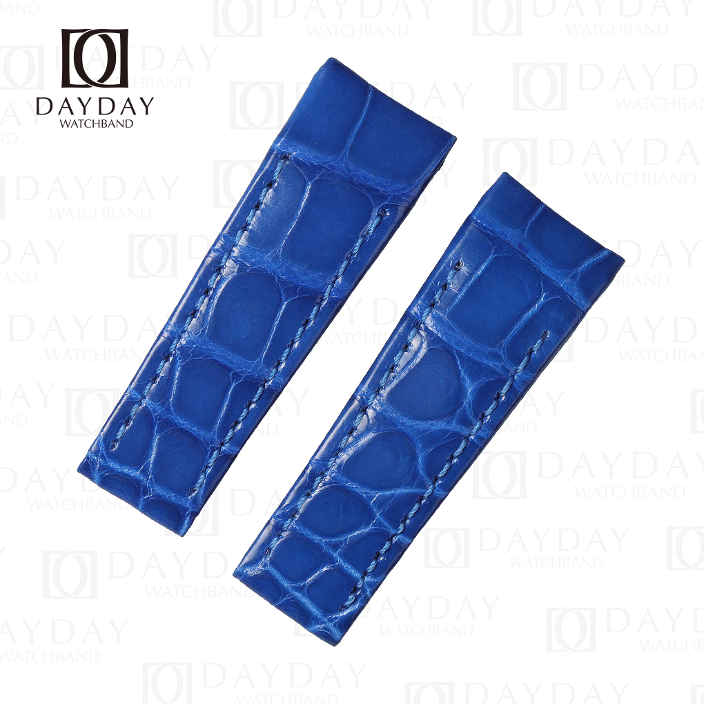 Custom Curved-end alligator Leather watch strap for Corum Bubble (Multi-color) 10 Buy Handcrafted retail free customization genuine Blue crocodile leather Corum Bubble watch strap aftermarket watch band