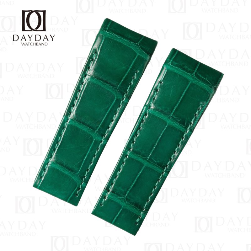 Buy Handcrafted retail free customization genuine Green crocodile leather Corum Bubble watch strap aftermarket watch band