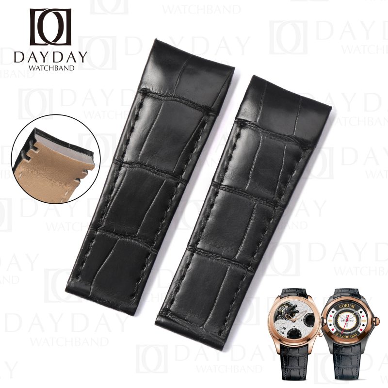 Buy Handcrafted retail free customization genuine crocodile leather Corum Bubble watch strap aftermarket watch bands (1)