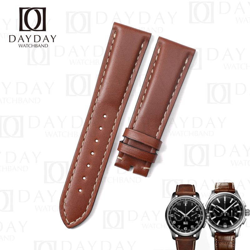 Buy Personalized handmade genuine Brown calf leather Zenith Big Pilots,Big Pilots Watch bracelet and strap replacement for sale 18mm (1)