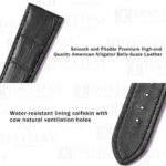 Buy bespoke personalized black crocodile leather watch bands strap replacement for Zenith El Primero 21 42mm for sale (2)