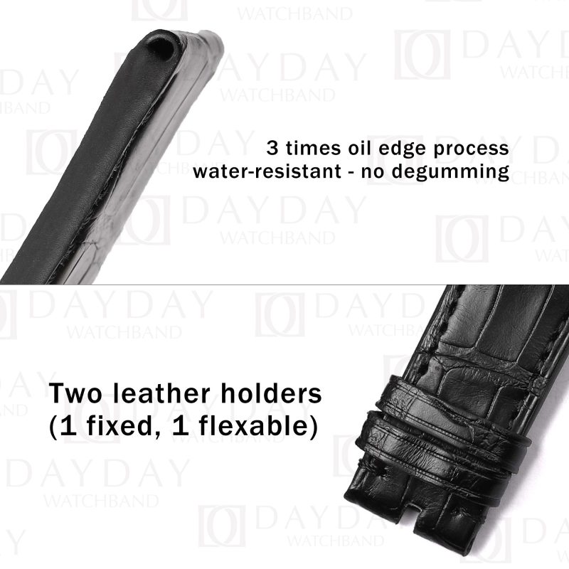 Buy bespoke personalized black crocodile leather watch bands strap replacement for Zenith El Primero 21 42mm for sale
