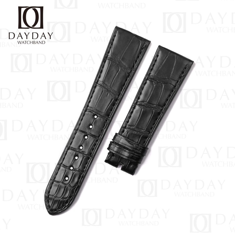 Buy bespoke personalized black crocodile leather watch bands strap replacement for Zenith El Primero 21 42mm men and ladies watch (2)