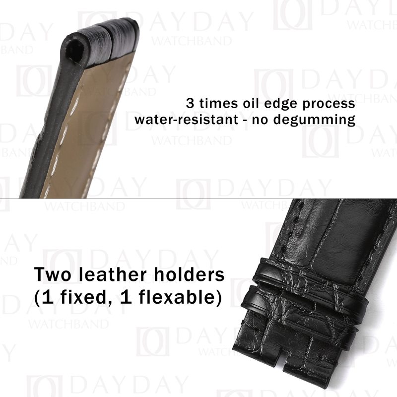 Buy black best American alligator leather Baume and Mercier watch strap replacement for Baume & Mercier Crestmark 8688 8592 luxury watches (2)