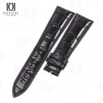 Buy black best alligator leather Blancpain Villeret Chronograph watch bands replacement for sale