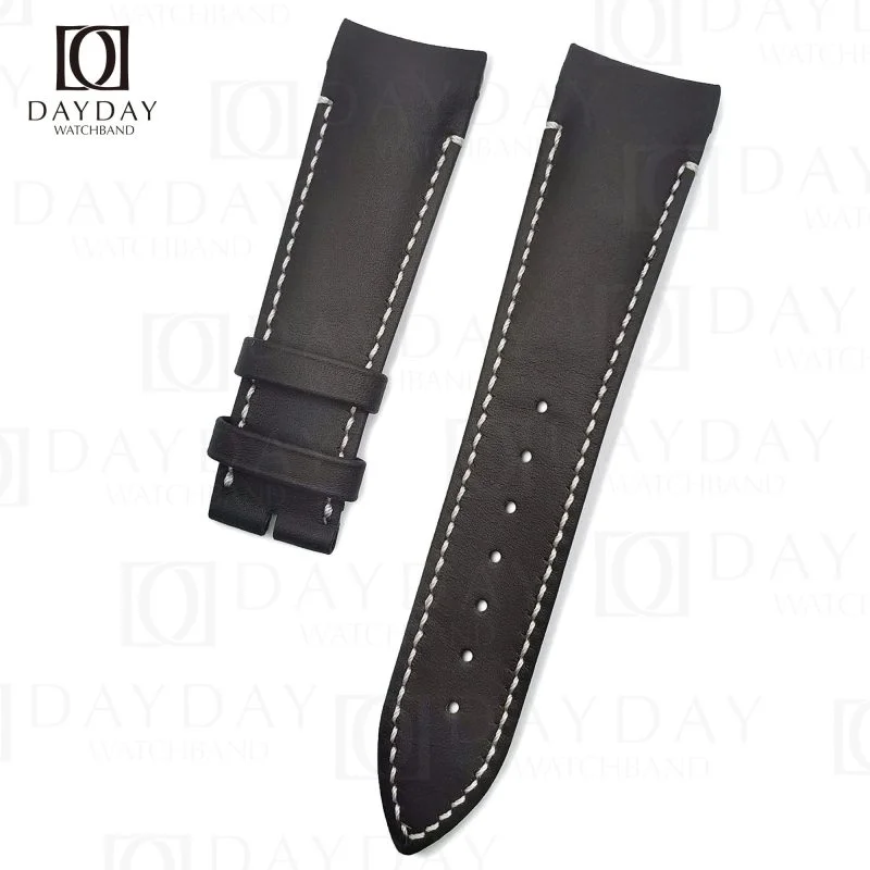 Buy black genuine calfskin leather Breguet Type XXI strap for sale at discount price (2)