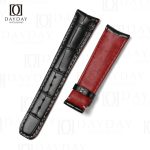 Buy black genuine croco leather Baume and Mercier replacement strap at low price