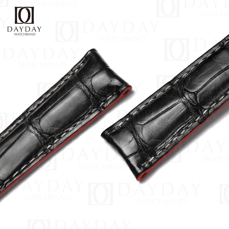 Buy black genuine croco leather Baume and Mercier replacement strap at low price (2)