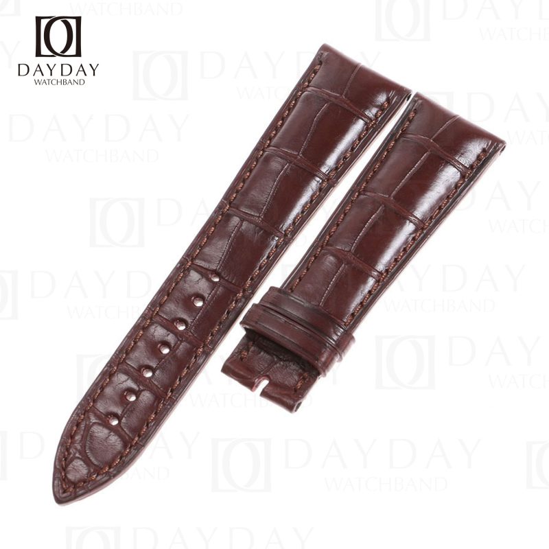 Buy brown best alligator leather Blancpain Villeret Chronograph watch bands replacement for sale (2)