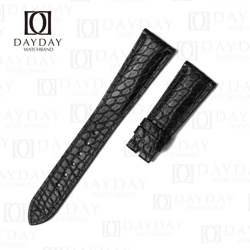 Buy custom Patek Philippe Grand Complications Black alligator leather watch strap 19mm 20mm 21mm handmade for sale