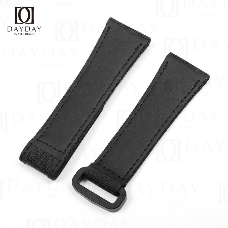 Buy custom black Sailcloth velcro watch strap replacement for Blancpain Fifty Fathoms BathyscapheBarakuda