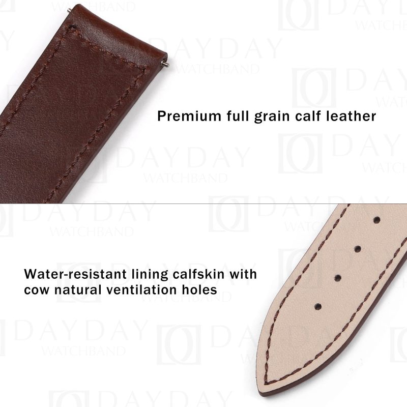 Buy custom brown curved end comfortable calf leather watch bands replacement for Jaeger Lecoultre JLC Master 4018420 watches