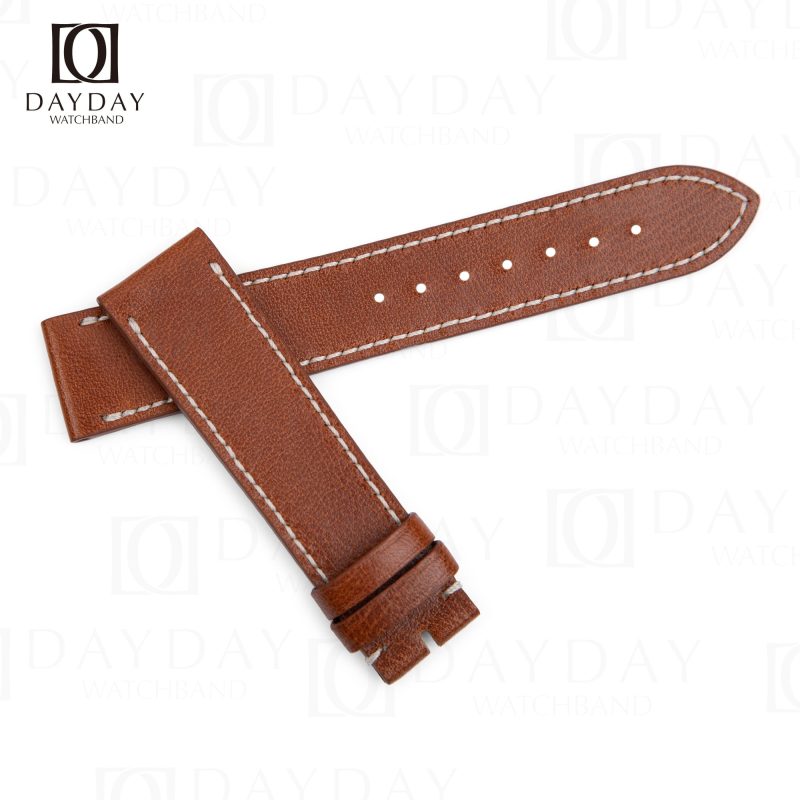 Buy custom calfskin brown watch strap replacement 20mm for Rolex Sky-Dweller, Datejust, Day-date, Oyster Perpetual