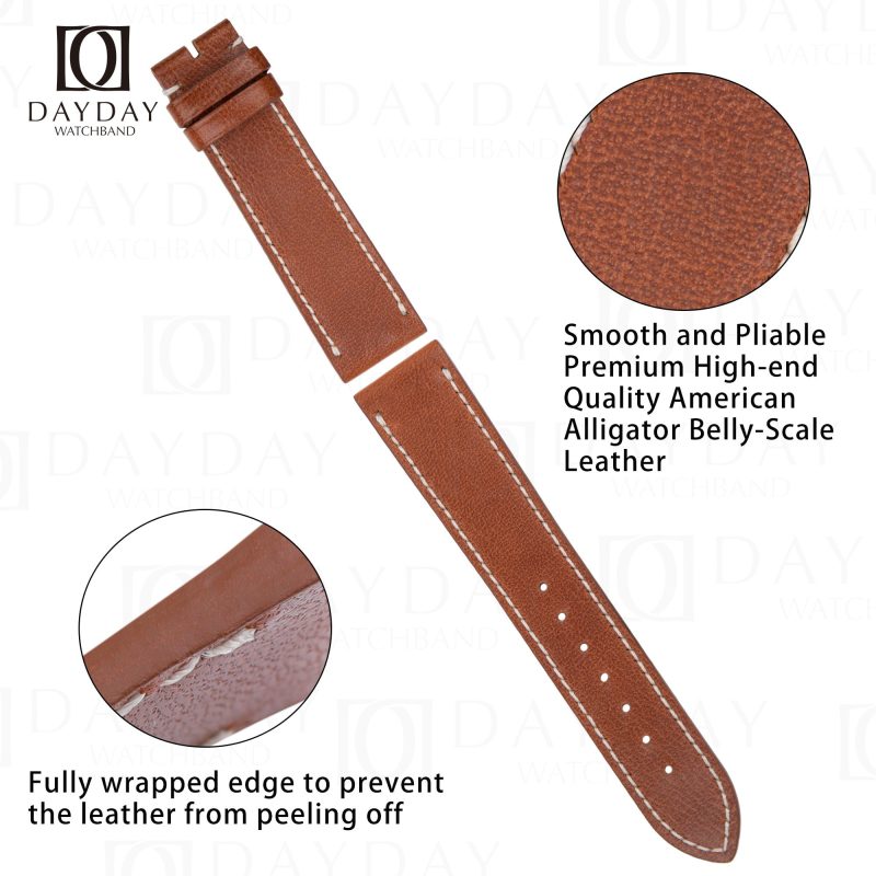 Buy custom calfskin brown watch straps replacement 20mm for Rolex Sky-Dweller, Datejust, Day-date, Oyster Perpetual (2)