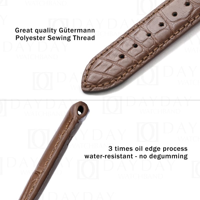 Buy custom crocodile leather watch strap replacement 20mm for Vacheron Constantin Traditionnelle Patrimony