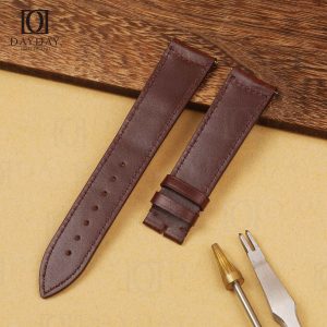 Buy custom curved end comfortable calf leather watch bands replacement for Jaeger Lecoultre JLC Master 4018420 watches