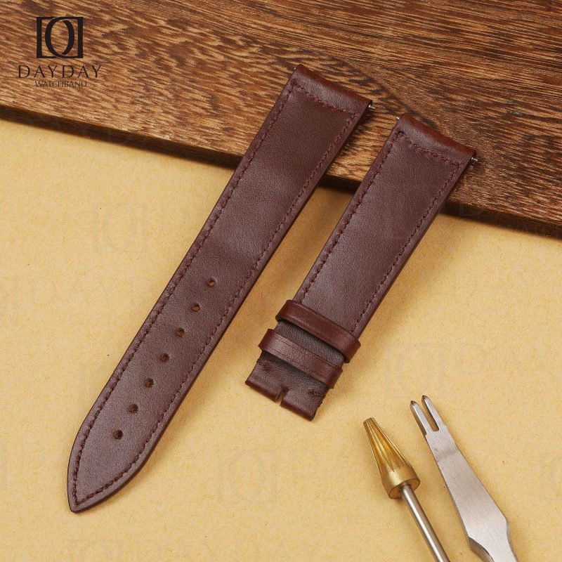 Buy custom curved end comfortable calf leather watch bands replacement for Jaeger Lecoultre JLC Master 4018420 watches