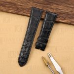 Buy custom oem black alligator leather watch strap bands replacement for Zenith El Primero 21 42mm