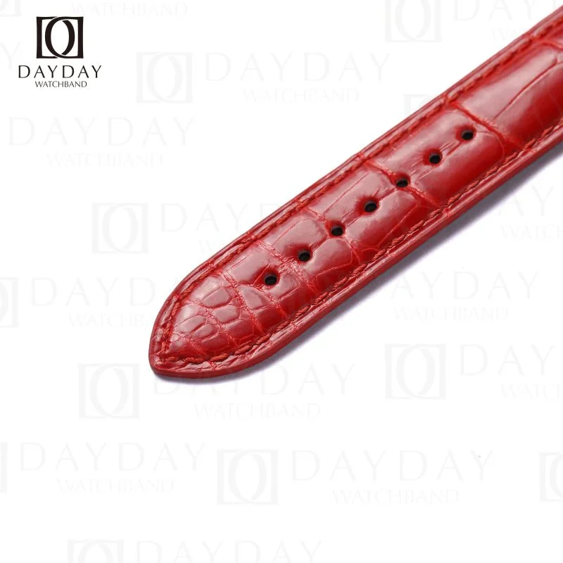 Buy custom red alligator leather watch strap replacement 20mm for Maurice Lacroix Les Classiques (2)