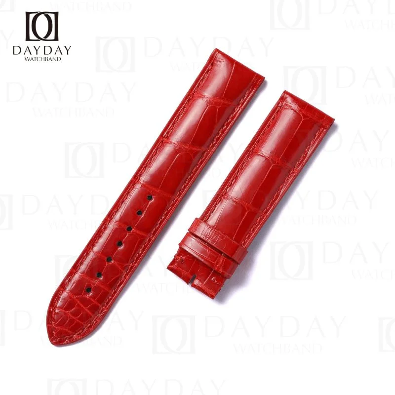 Buy custom red alligator leather watch strap replacement 20mm for Maurice Lacroix Les Classiques