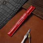 Buy handcrafted genuine red alligator leather bracelet replacement 20mm fit for Maurice Lacroix Les Classiques