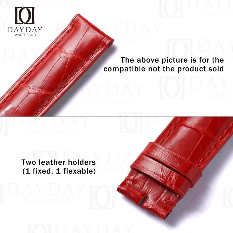 Buy handcrafted genuine red alligator leather bracelet replacement 20mm fit for Maurice Lacroix Les Classiques (2)