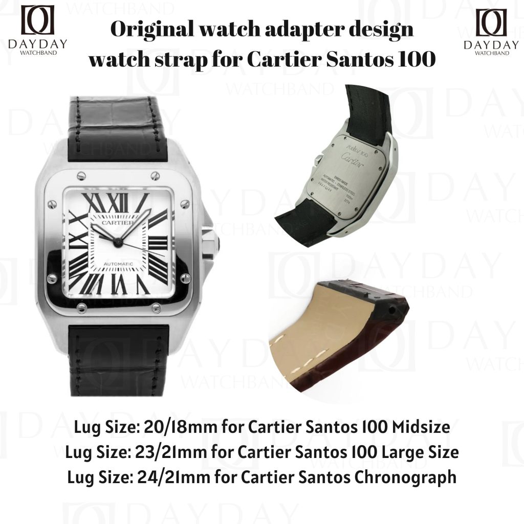 Cartier watch straps santos 100 best sale