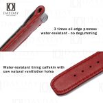 Curved end black alligator leather Baume Mercier replacement strap deatil custom lug size (2)