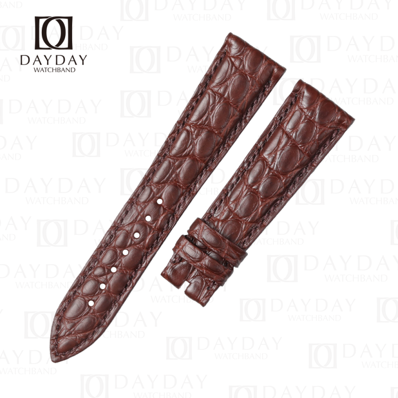 Custom Brown Round scale alligator leather strap for Breguet Tradition