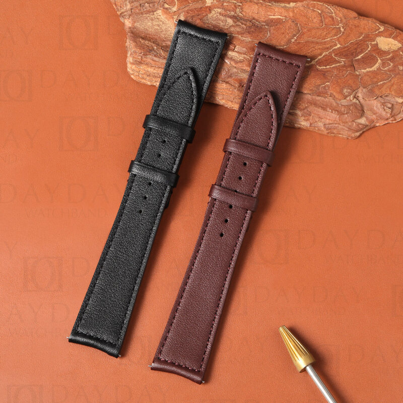 Custom Curved-End Leather Strap for JLC dress watch