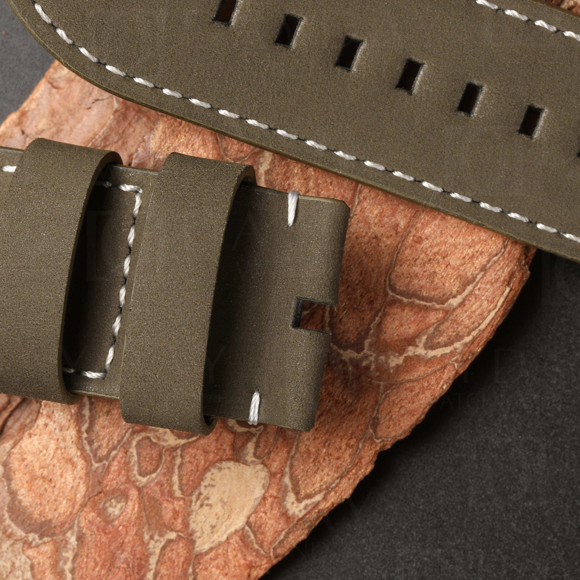 Custom Olive green Suede leather watch straps bands alternative replacement for Tudor Heritage Black Bay Bronze 58 36 41 timepiece aftermarket (2)