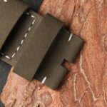 Custom Olive green Suede leather watch straps bands alternative replacement for Tudor Heritage Black Bay Bronze 58 36 41 timepiece aftermarket (3)