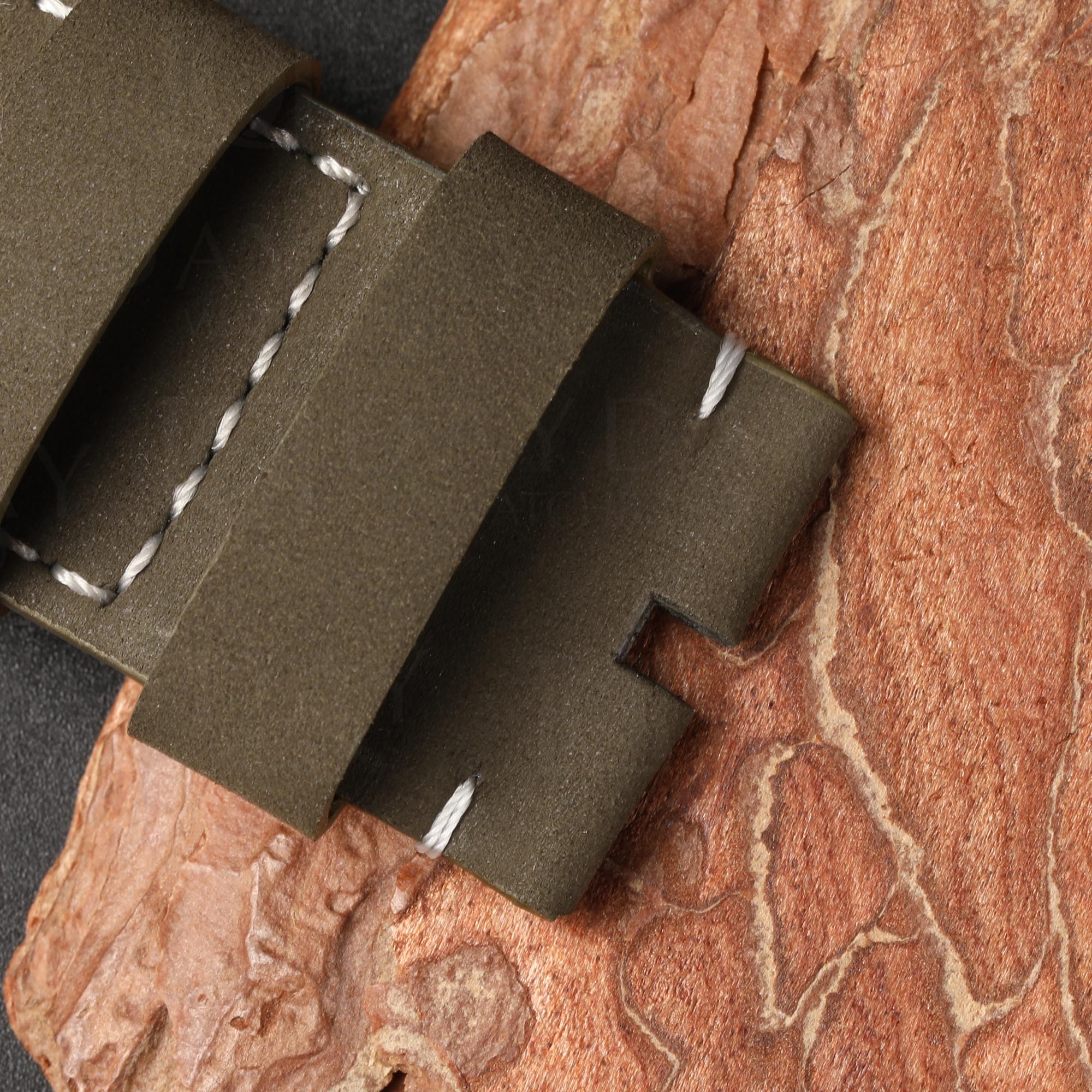 Custom Olive green Suede leather watch straps bands alternative replacement for Tudor Heritage Black Bay Bronze 58 36 41 timepiece aftermarket (3)