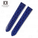 Custom Personalized Blue crocodile leather watch band replacement fit for Santos de Cartier Galbée aftermarket
