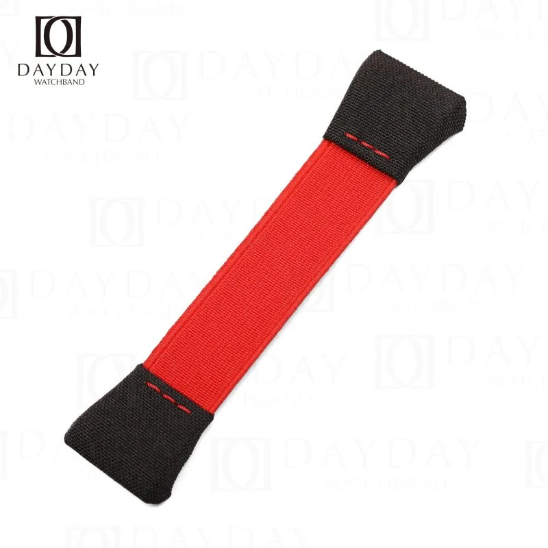 Custom Red with black Elastic band Franck Muller Vanguard watch strap replacement fit for FM V32 V41 V45 (2)