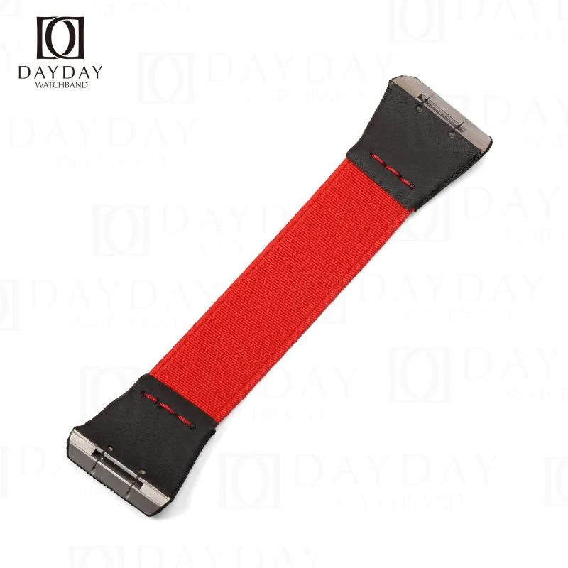 Custom Red with black Elastic band Franck Muller Vanguard watch straps replacement fit for FM V32 V41 V45