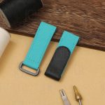 Custom Tiffany Blue Nylon fabric Cartier Santos watch strap replacement for sale (2)