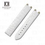 Custom alligator leather White Omega Deville ladies watch strap 16mm for sale
