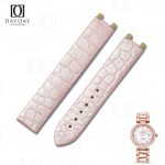 Custom alligator leather pink Omega Deville ladies watch strap 16mm for sale
