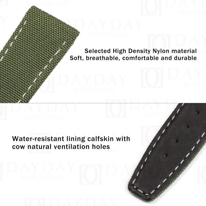 Custom best Nylon fabric Olive green watch bands strap replacement for Tudor Heritage Black Bay Bronze P01 timepiece