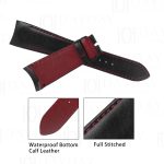 Custom best black calfskin leather watch bands straps replacement 22mm 24mm for Tudor Fastrider Ducati Red timepiece for sale (2)