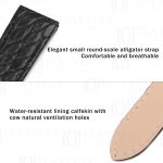 Custom black round-scale alligator leather watch straps replacement for sale fit for Cartier Santos Galbee (2)