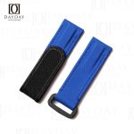 Custom blue replacement rubber canvas velcro watchbands for Rolex strap