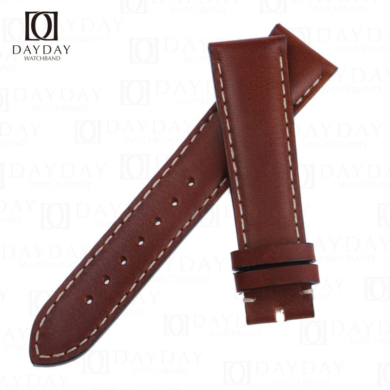 Custom brown handmade genuine calfskin leather Zenith watch straps and bracelets replacement for Zenith Big Pilots Watch