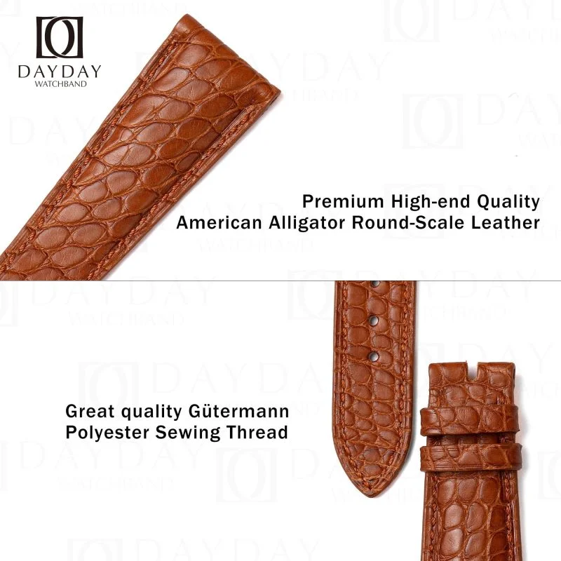 Custom handmade best brown alligator leather watch strap for sale for Patek Philippe PP Calatrava Grand Complications