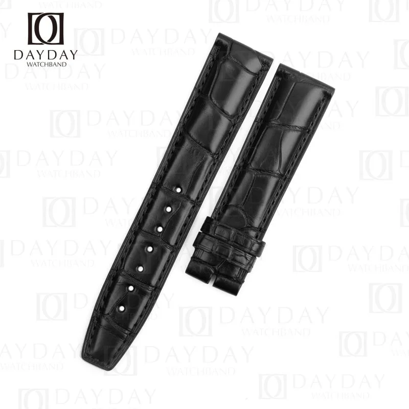 Custom handmade black Audemars Piguet AP Code 11.59, Remaster genuine alligator leather watch strap for sale price