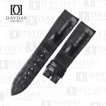 Custom handmade genuine Black alligator leather Ulysse Nardin GMT Perpetual Calendar watch straps and bracelets replacement 18mm