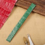 Custom handmade luxury High-gloss Green alliagtor leather watch strap for Piaget Miss Protocole ladies watches at low price (1)