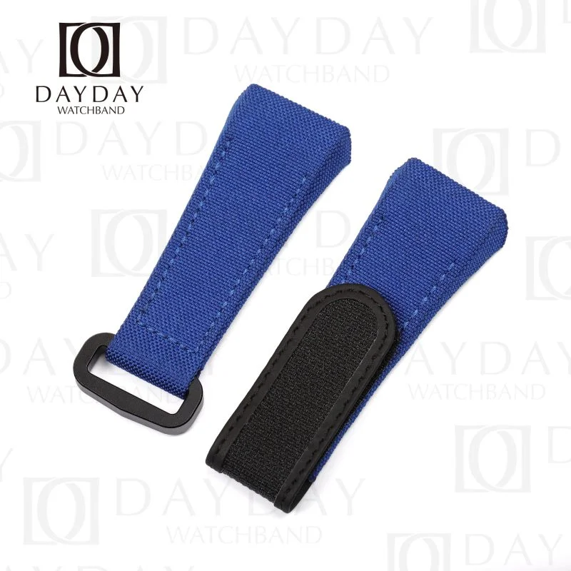 Custom high quality Blue canvas velcro watch bands replacement for Franck Muller FM Vanguard for sale at low price