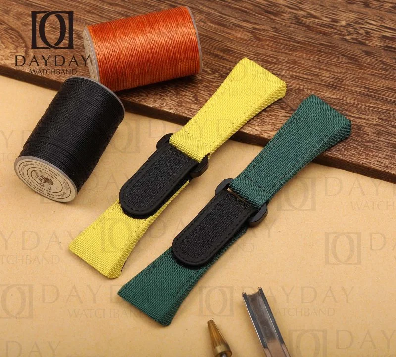 Custom high quality Green canvas velcro watch band strap replacement for Franck Muller FM Vanguard V45 V41 V32 for sale at low price (2)